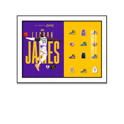 Gallery Wall Sets 'Club Basketball Star' Painting Featuring Jordan and LeBron James in Customized Color