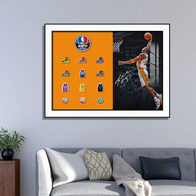 Gallery Wall Sets 'Club Basketball Star' Painting Featuring Jordan and LeBron James in Customized Color
