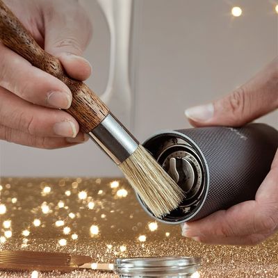 Sustainable Portable Plastic Cleaning Tool for Coffee Machine and Grinder Bristle Brush