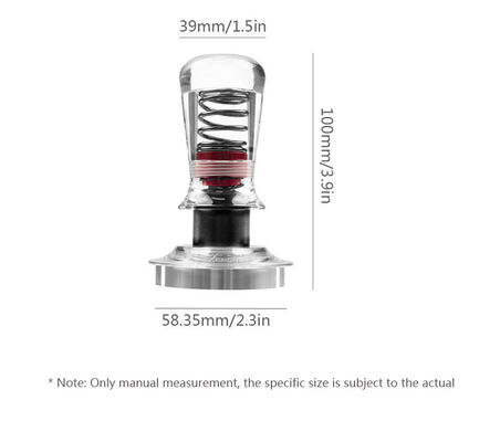 Constant Force Teaching Powder Bowl 58mm Transparent Espresso Tamper Set for Kitchen
