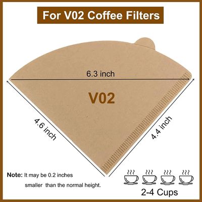 Coffee Paper Filter V-shaped for Modern Eco-Friendly Disposable Brown Cone-Shaped Design