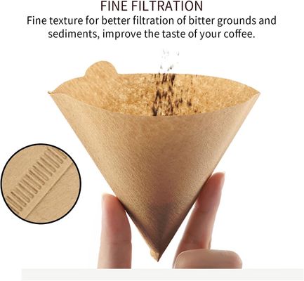 Coffee Paper Filter V-shaped for Modern Eco-Friendly Disposable Brown Cone-Shaped Design