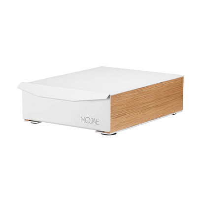 White Modern Design Espresso Coffee Knock Box Wood Frame Metal Aluminum Stocked Feature