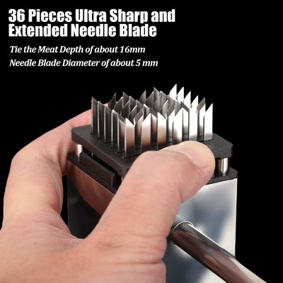 Stocked 36-Blade Manual Meat Tenderizer for Tenderizing Steak Cooking in Kitchen