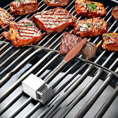 Defrosting Steaks and Poultry Made Easy with 36-Blade Stainless Steel Meat Tenderizer