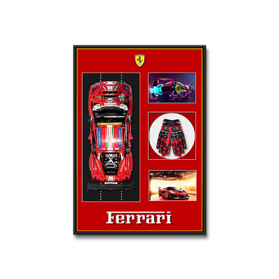 Decorative Custom Size Modern Sports Car Wall Art Display Frame with Hanging Function