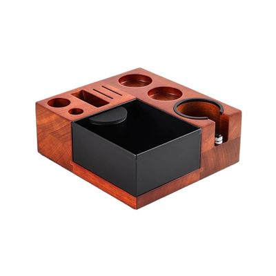 Restaurant Coffee Tools Multifunctional Wooden Knock Box with Stainless Steel Stand 58mm