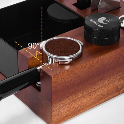Restaurant Coffee Tools Multifunctional Wooden Knock Box with Stainless Steel Stand 58mm