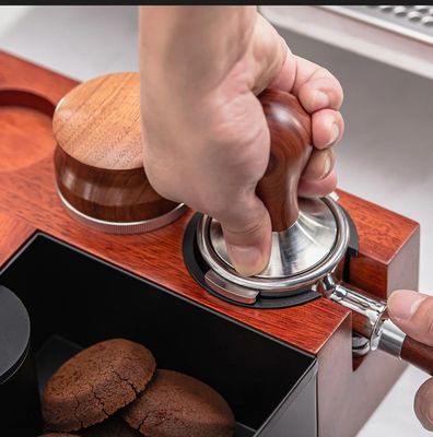 Restaurant Coffee Tools Multifunctional Wooden Knock Box with Stainless Steel Stand 58mm