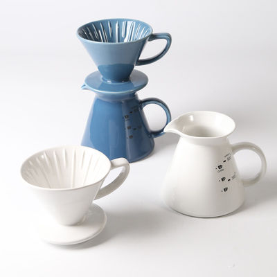 Unique Design Style Coffee Tea Tools Blue and White Ceramic Pour over Coffee Dripper