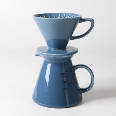 Unique Design Style Coffee Tea Tools Blue and White Ceramic Pour over Coffee Dripper