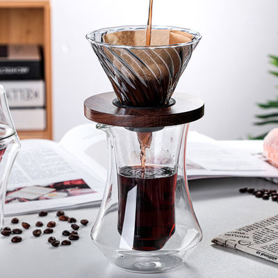 Sustainable Double Wall Clear Glass Perfect Hand Drip Coffee Dripper Set for Office Cups