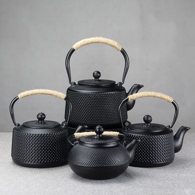 Japanese Cast Iron Tea Coffee Kettle Pot Set Perfect for Home Travel Black Accessories