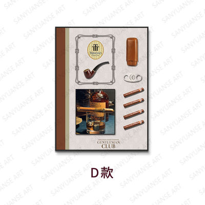 Artistic Three-Dimensional Cigar Simulation Painting for Coffee Shop Decorations