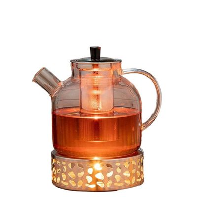 Modern Clear Glass Kettle Tea Cup Set with 1500ml Capacity and Stainless Steel Infuser