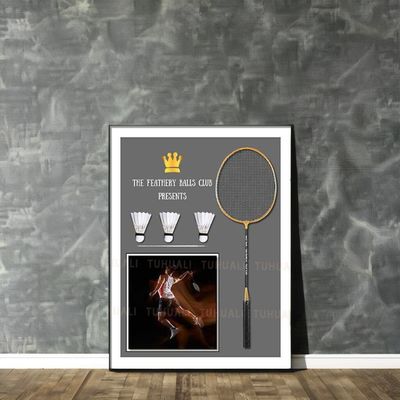 High Resolution Printing Modern Badminton Gymnasium Mural for Sports Venue Decoration