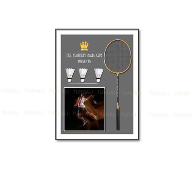 High Resolution Printing Modern Badminton Gymnasium Mural for Sports Venue Decoration