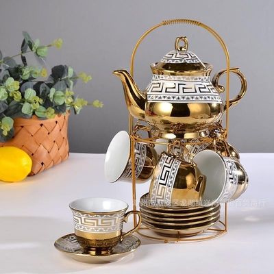 Skimmers Utensils Type Golden Design Porcelain Tea and Coffee Set with Folding Feature