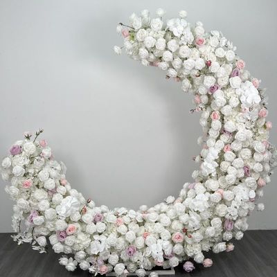 Customized Size Artificial Flower Heart-Shaped Arch Backdrop for Christmas Graduation