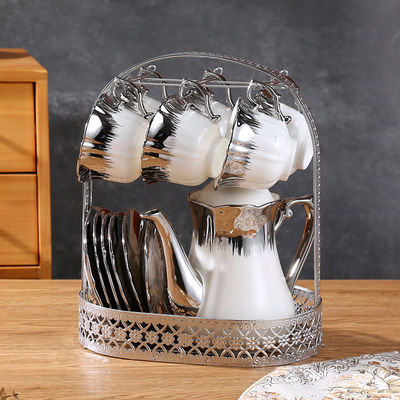 Porcelain Teapot and Cup Saucer Set Europe Design for a Luxurious Coffee Tea Experience