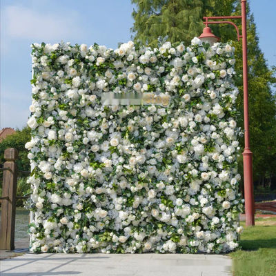 Add Elegance to Your Events with 8ft 3D Cloth Flower Wall and Artificial Green Plants