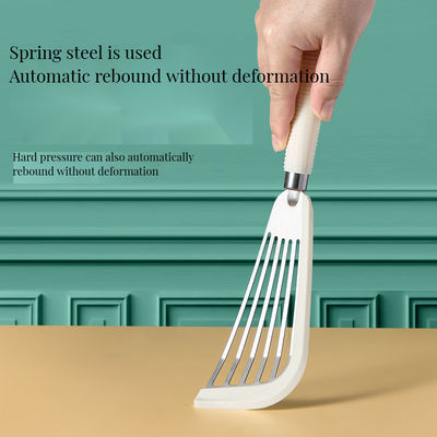 Nonstick Pans Stir-Frying Silicone Fish Ham Turner Slotted Spatula with Plastic Handle