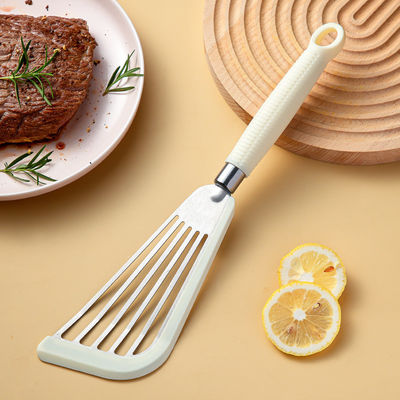 Nonstick Pans Stir-Frying Silicone Fish Ham Turner Slotted Spatula with Plastic Handle