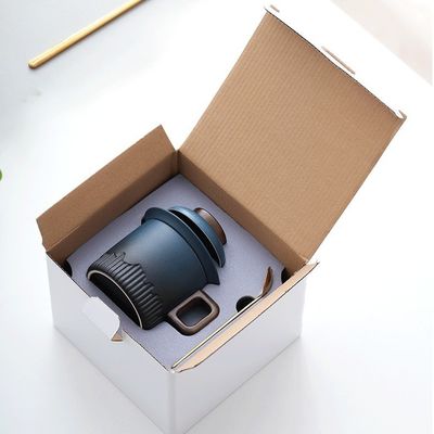 Wooden Handle Gradient Glaze Ceramic Cup for Japanese Traditional Style Coffee Tea Espresso Milk Gift Box Set Home