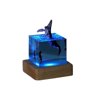 Light Gift Shark Diver LED Ocean Night Lamp Luxury Design Style Resin Table Lamps