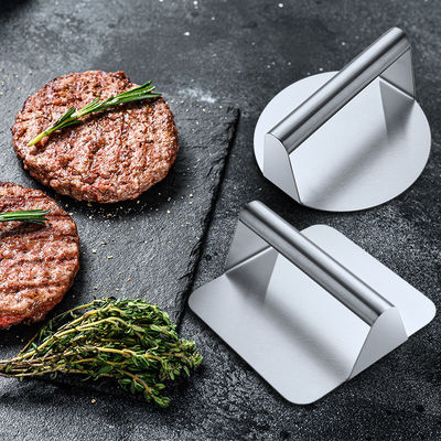 Non-Stick Surface Burger Press Square Stainless Steel Grilling Tool with Fabric Apron