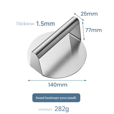 Non-Stick Surface Burger Press Square Stainless Steel Grilling Tool with Fabric Apron