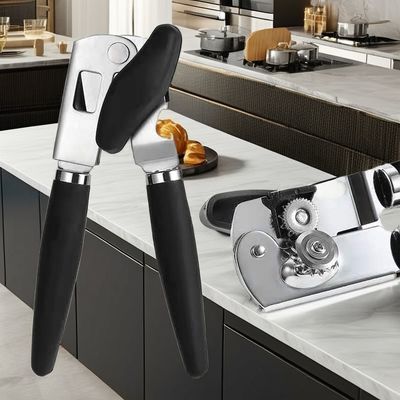 Manual Stainless Steel Can Beer Bottle Opener with Safe Smooth Edge and Flat Metal Design
