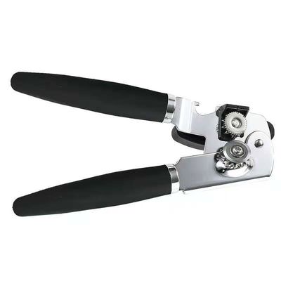 Custom Multifunctional Stainless Steel Can Opener with Smooth Edge and Wooden Handle