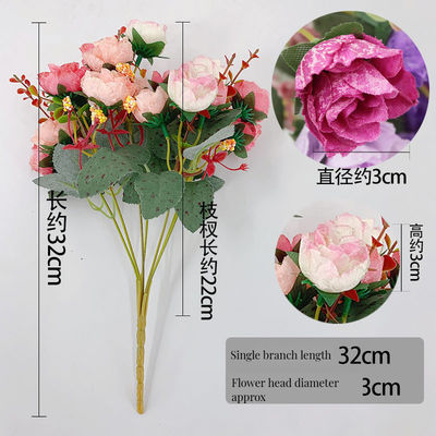 Elegant 21-Diamond Roses Fall Bouquet Dry Artificial Flowers for Mother's Day Wedding and Christmas Decor