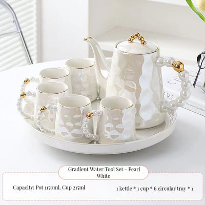 Modern Style Bamboo Material Pink Shell-Shaped Ceramic Coffee Cup and Saucer Set for Afternoon Tea