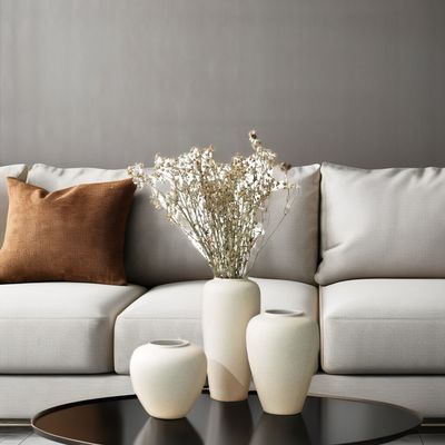 Nordic Design Clay Tabletop Pot Unique Luxury White Ceramic Vase in Post-modern Style