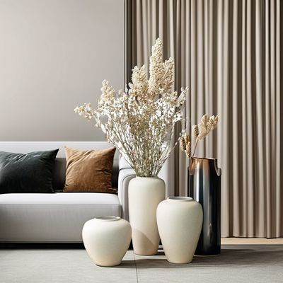 Nordic Design Clay Tabletop Pot Unique Luxury White Ceramic Vase in Post-modern Style