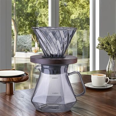 High Borosilicate Glass Espresso Pour over Server Heat-Resistant Filter Cup Coffee Tea Urn
