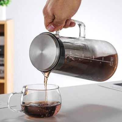 Stainless Steel Filter Iced Tea Coffee Pot with Large Capacity and Exquisite Design