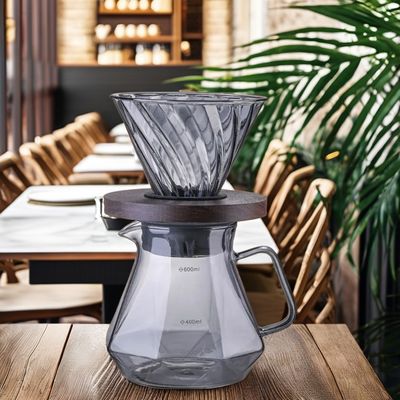 400ml High Borosilicate Glass Espresso Pour Coffee Server Heat Resistance Dripper Cup