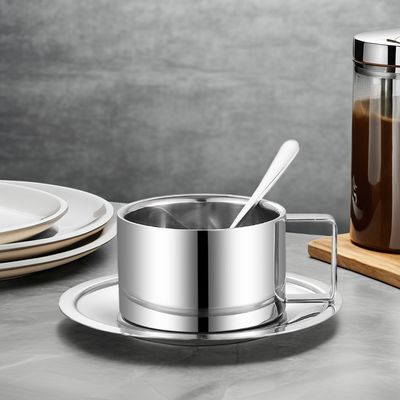 Reusable Stainless Steel and Bone Ceramic Coffee Mug Set for Office Milk Tea Breaks