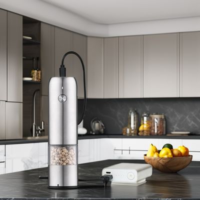 Salt Pepper Mills with Ceramic Burr Core Stainless Steel Mini Electric Grinder Set ' Needs