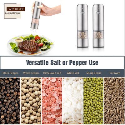 Salt Pepper Mills with Ceramic Burr Core Stainless Steel Mini Electric Grinder Set ' Needs