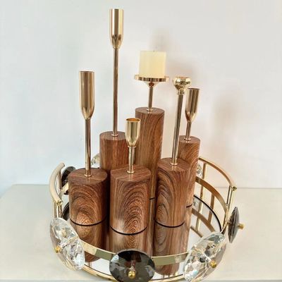 Wedding Event Nordic Style White Ceramic Candlestick with Unique Geometric Design