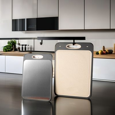 304 Stainless Steel Cutting Board Eco-friendly Bamboo Square Design Anti-Mold Plastic Frame