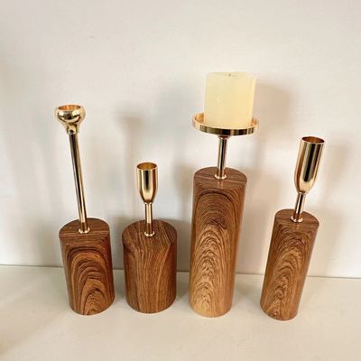 Home Decor Essential Set of 6 Creative Ceramic Candlestick Holders for Pillar Candles