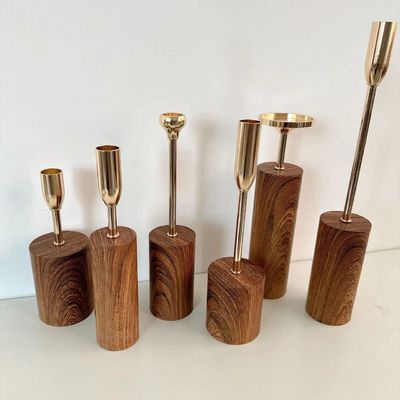 Home Decor Essential Set of 6 Creative Ceramic Candlestick Holders for Pillar Candles