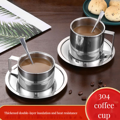 Design Style Luxury Style Ceramic Coffee Mug Set with Stainless Steel Spoon and Tray