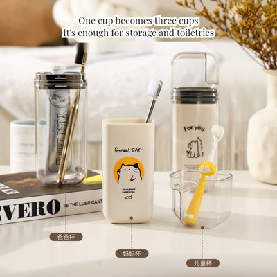 Disposable Cartoon Cute 3-in-1 Portable Dental Jar Set Ideal for Home Hotel Bathroom