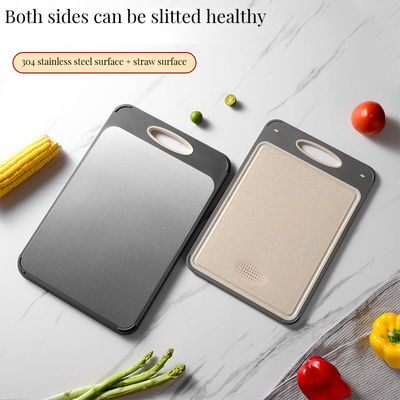 304 Stainless Steel Chopping Board with Anti-Slip Design and Sturdy Plastic Frame